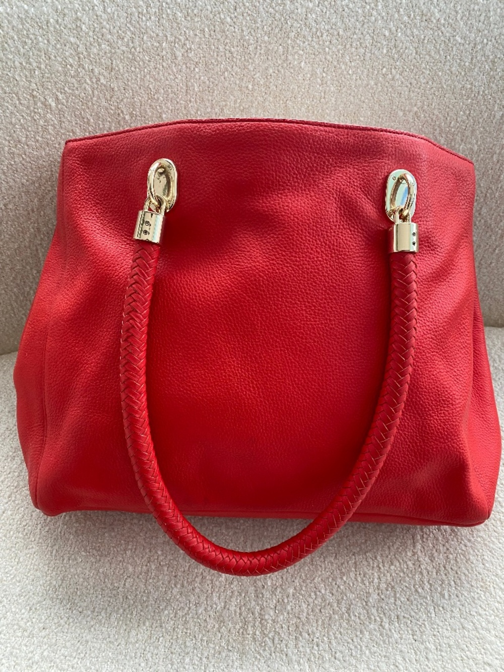 Cole Haan - Scarlet pebbled leather tote satchel